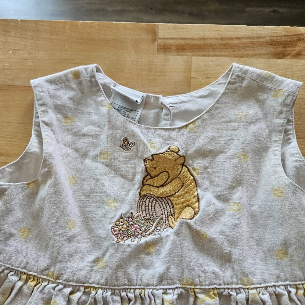 Winnie the Pooh VTG Rare Linen/Cotton Dress Size 2t/3t - Picture 2 of 5